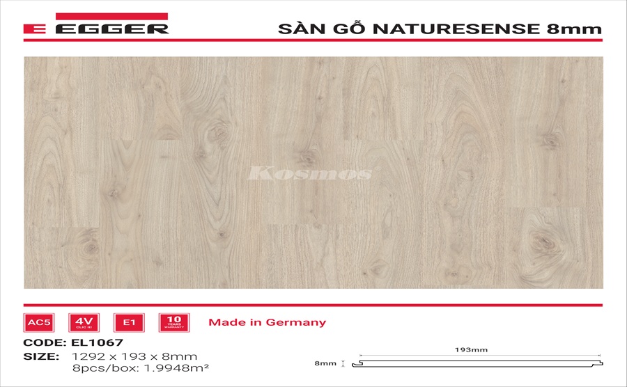 Sàn Gỗ Egger Naturesese Aqua 8mmm - EL1067