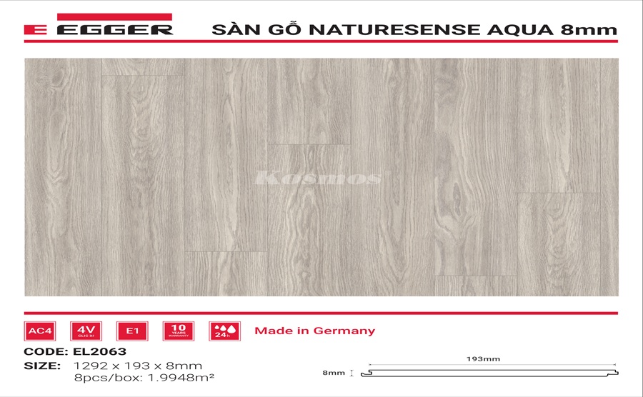 Sàn Gỗ Egger Naturesese Aqua 8mmm - EL2063