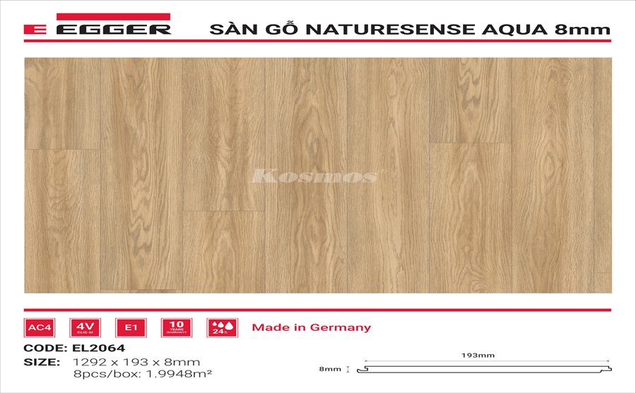 Sàn Gỗ Egger Naturesese Aqua 8mmm - EL2064