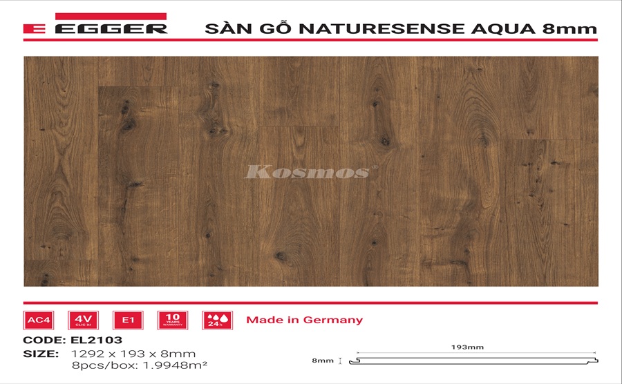 Sàn Gỗ Egger Naturesese Aqua 8mmm - EL2103